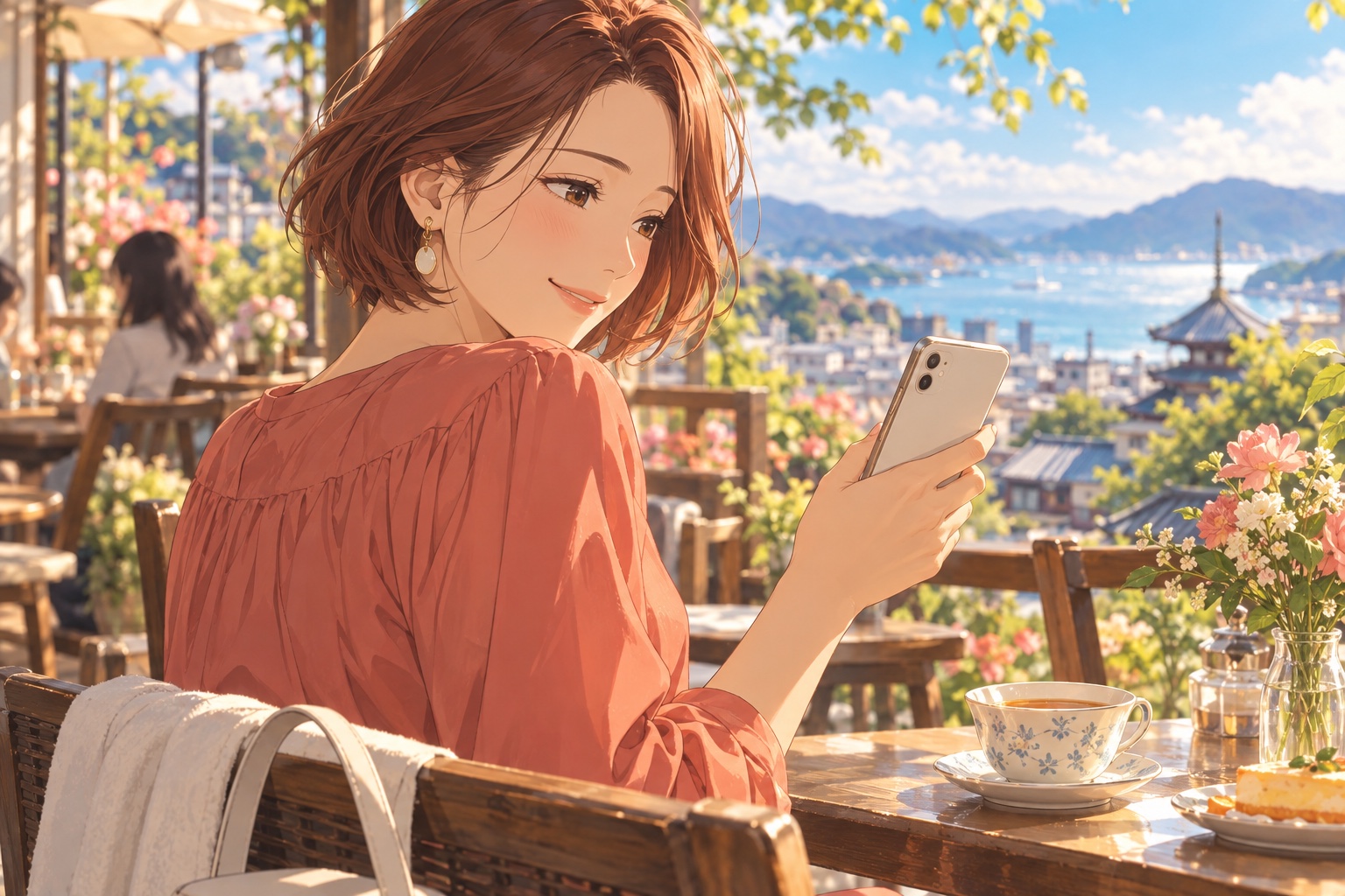 スマホで日々の記録をする女性
